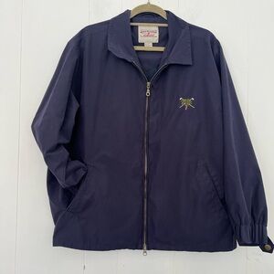 Boca Classics Original Clothing Club Golf Navy Jacket Palm Tree Golf Clubs Large